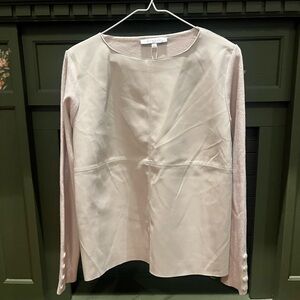 Sioni milano Cream Long Sleeve sweater. Pleather front knit back and sleeves